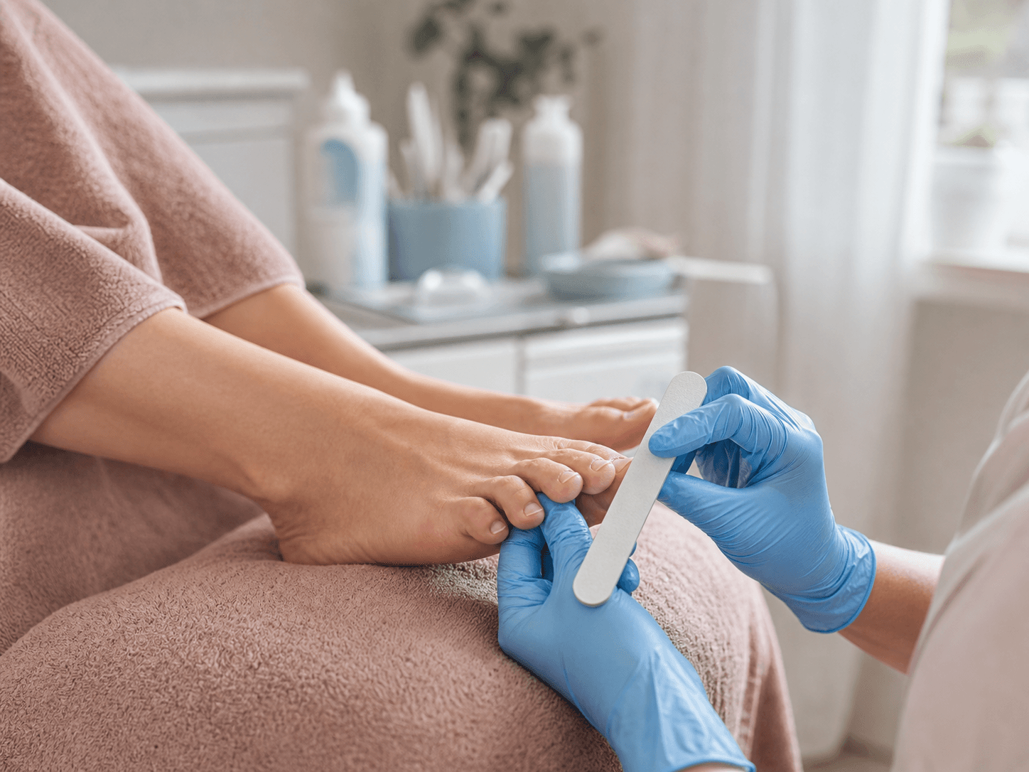 A careful standard pedicure treatment